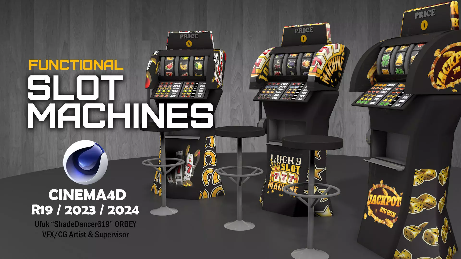 Functional Slot machines 3D model_0