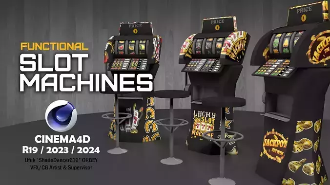 Functional Slot machines 3D model