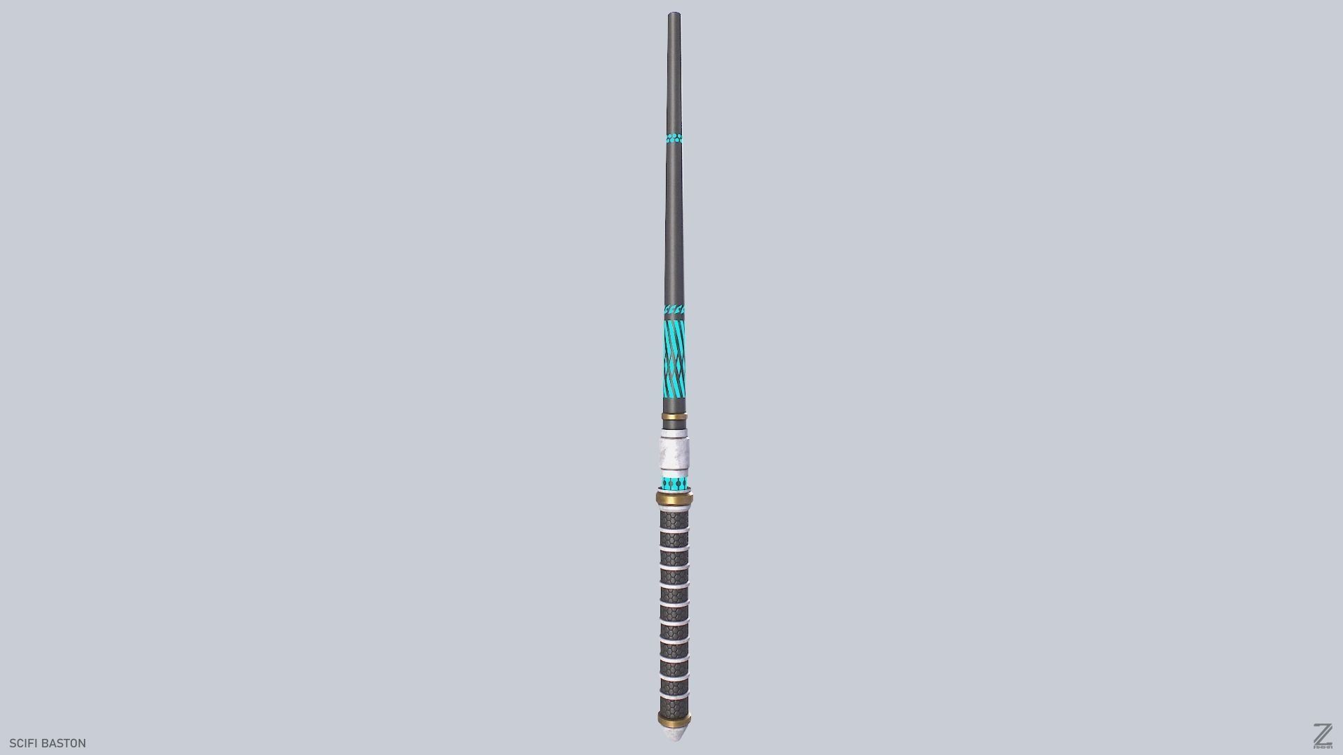 Sci fi baston Low-poly 3D model_2