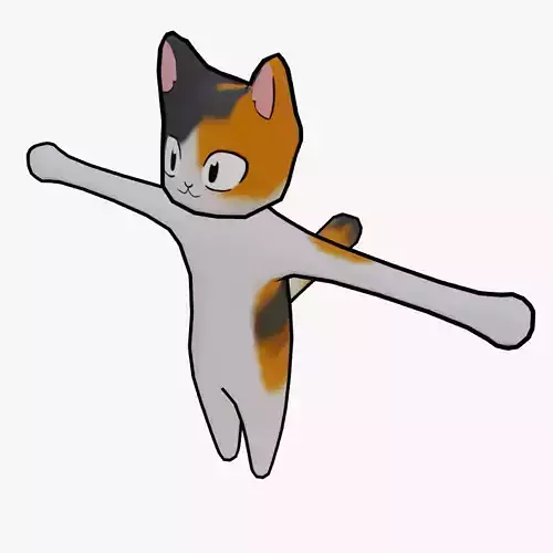 CALICO CAT Low-poly 3D model