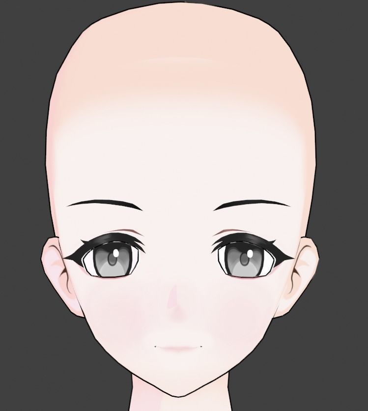 Anime Female Adult Base Model Low-poly 3D model_1