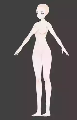 Anime Female Adult Base Model Low-poly 3D model