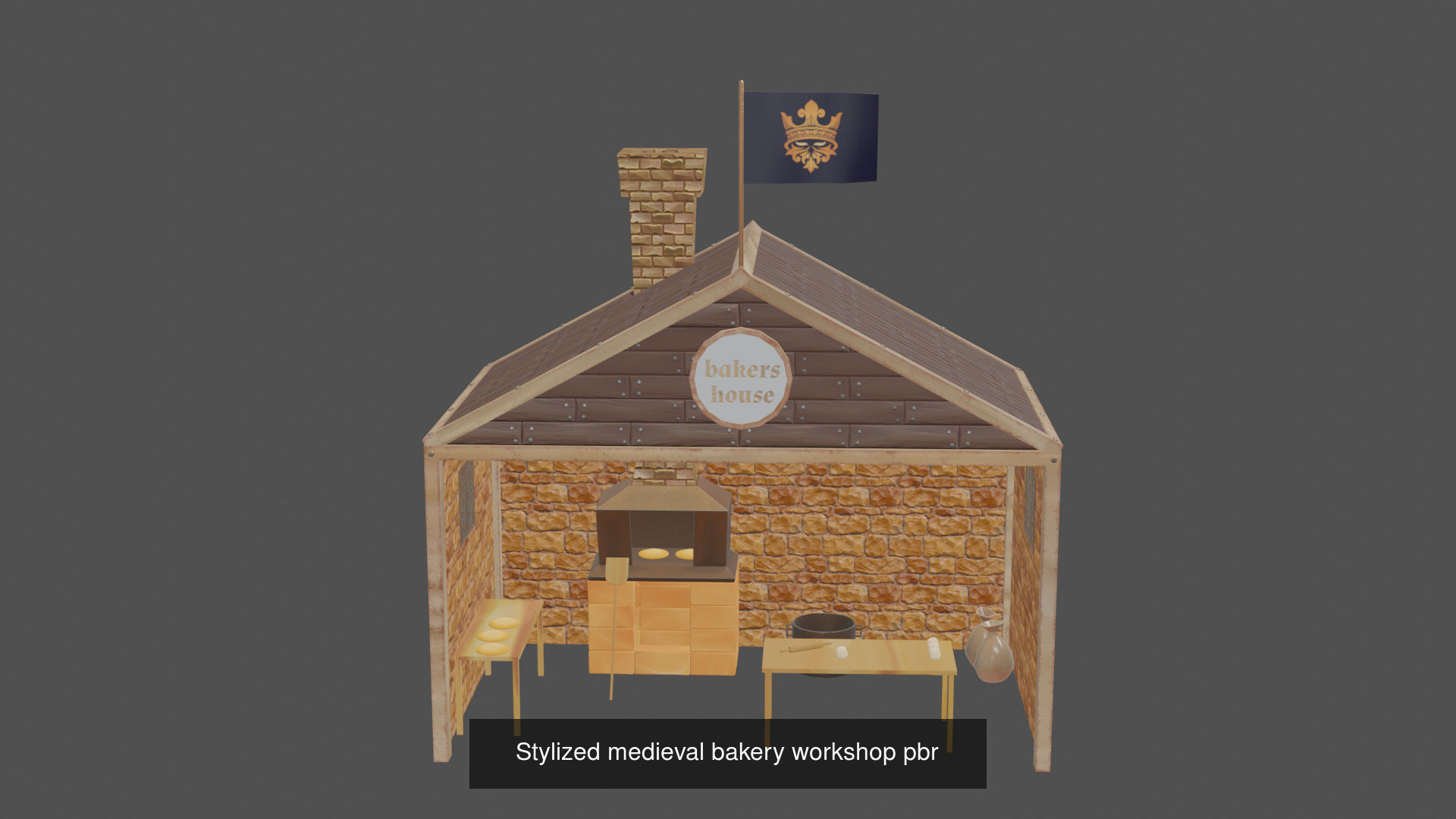 stylized medieval village assets 3D Model Collection_1