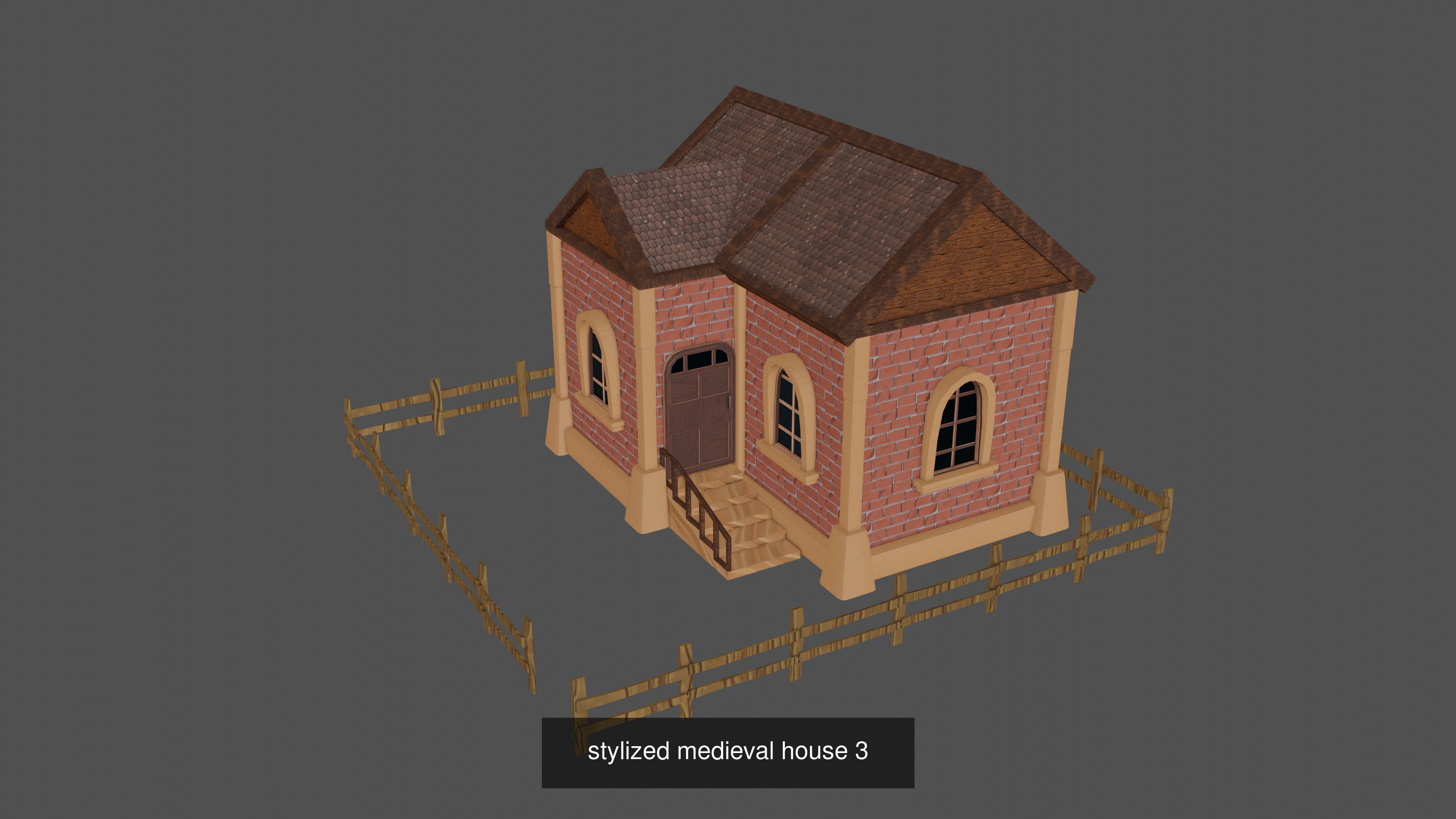 stylized medieval village assets 3D Model Collection_8