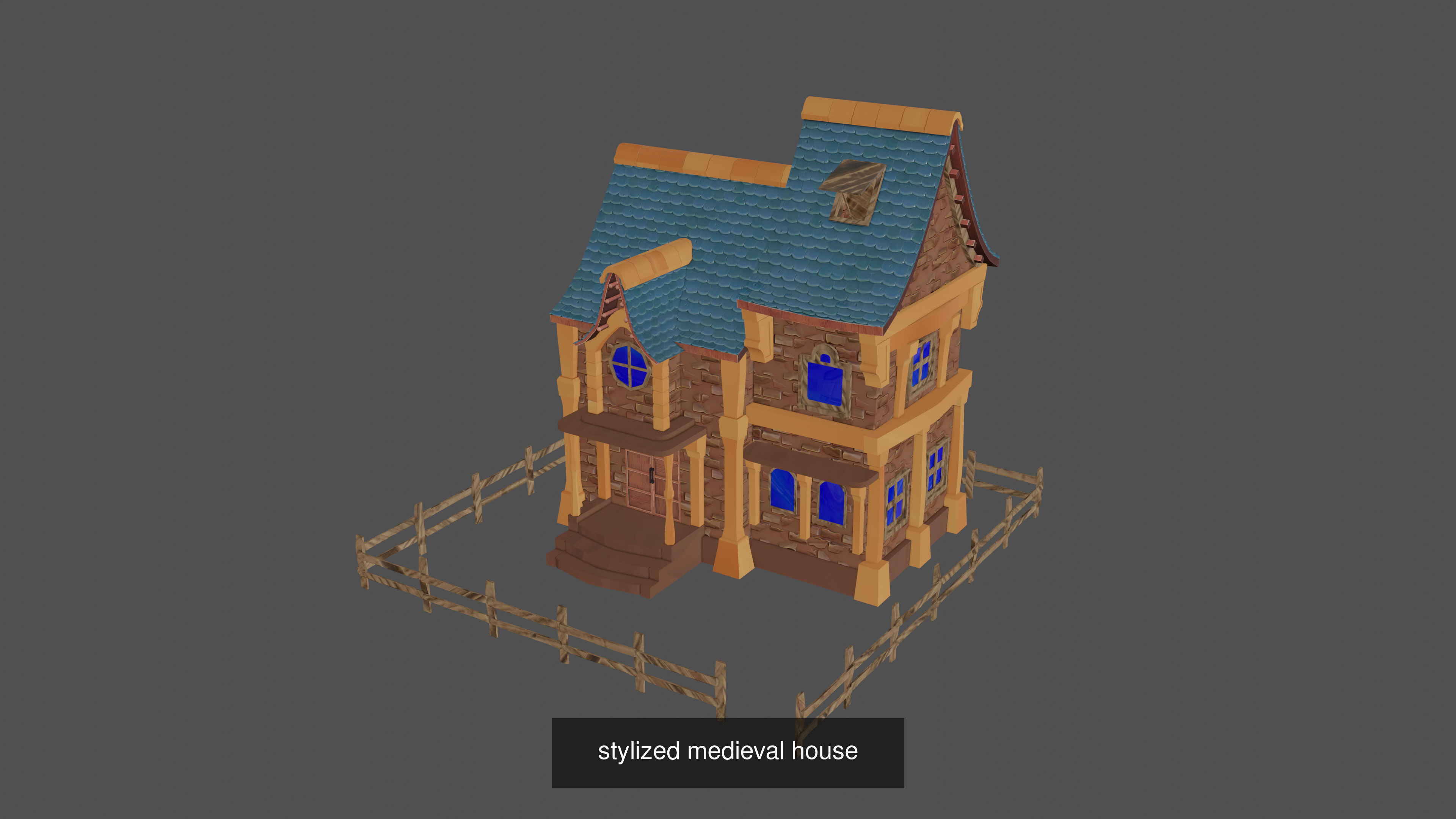 stylized medieval village assets 3D Model Collection_6