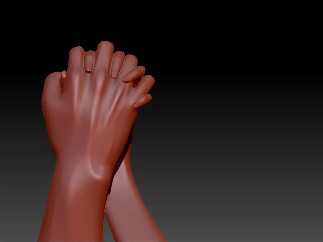 Holding hands sculpture 3D print model