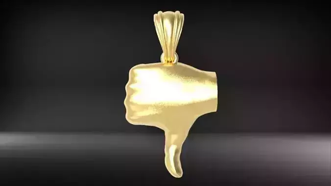 Thumbs Up or Down Dainty Bracelet Necklace Pendant Charm Jewelry 3D print model