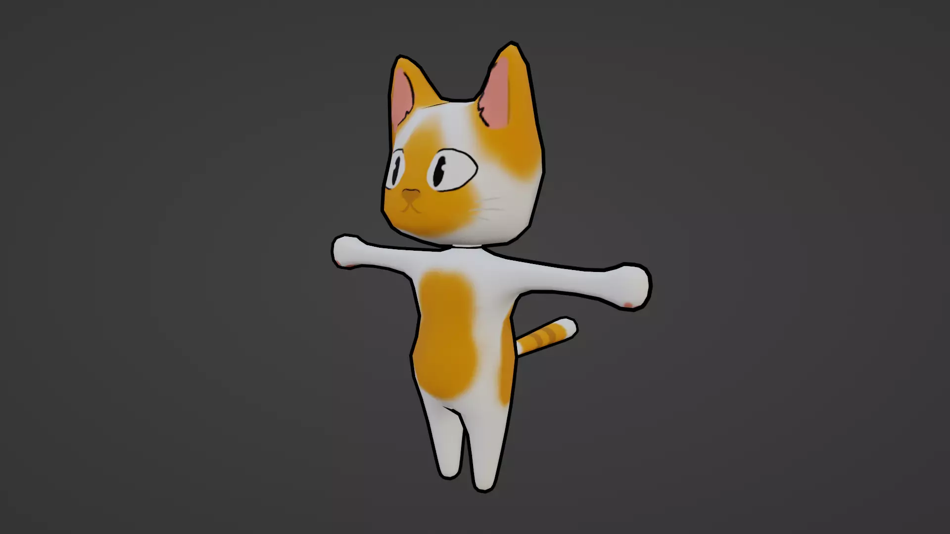 WHITE AND ORANGE CAT TEXTURIZED AND ANIMATED Low-poly 3D model