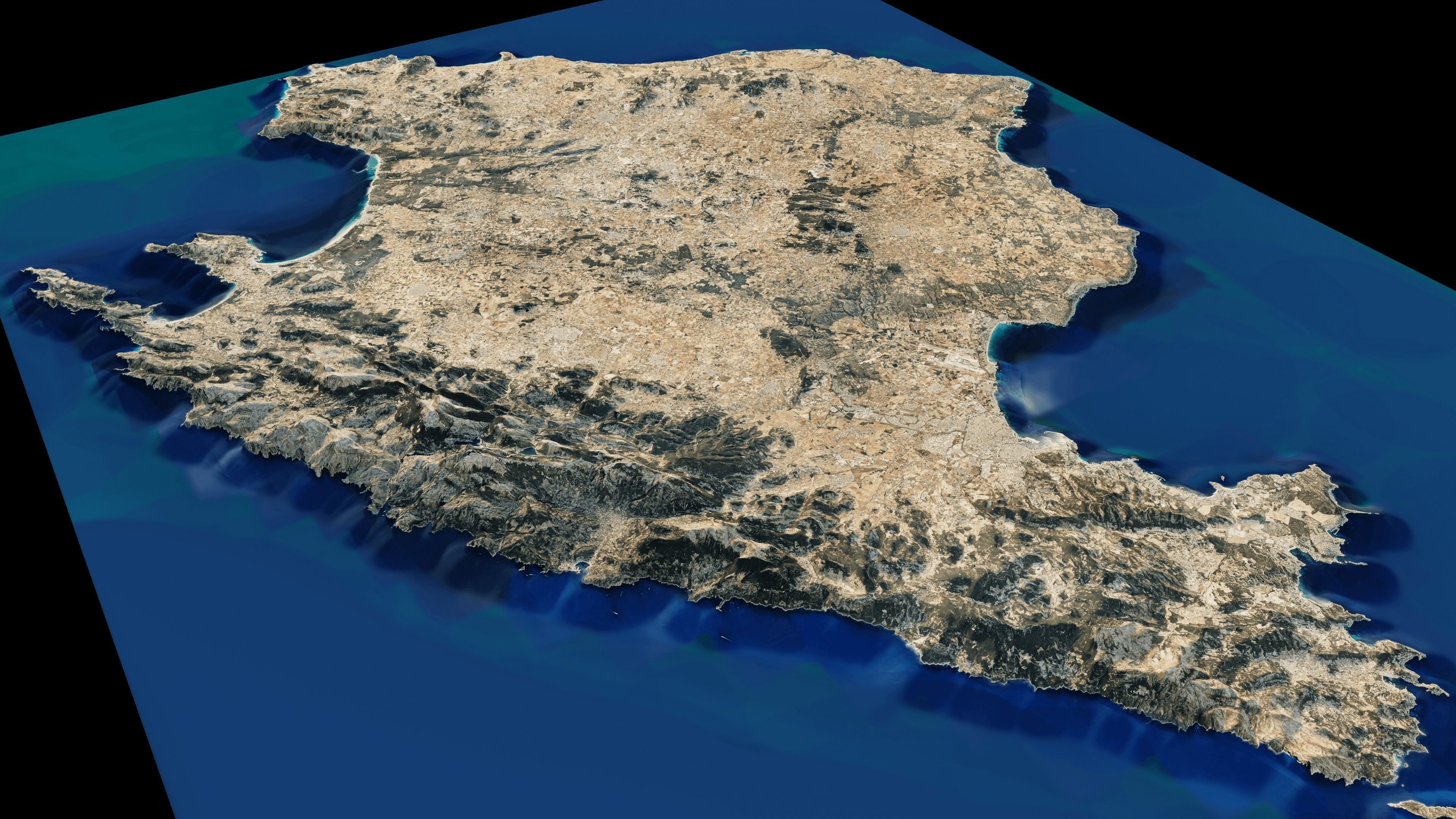 Majorca island full 3d model terrain 3D model_1