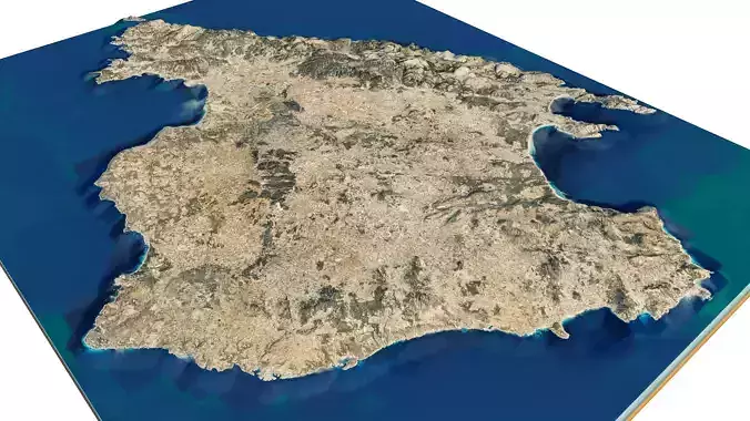 Majorca island full 3d model terrain