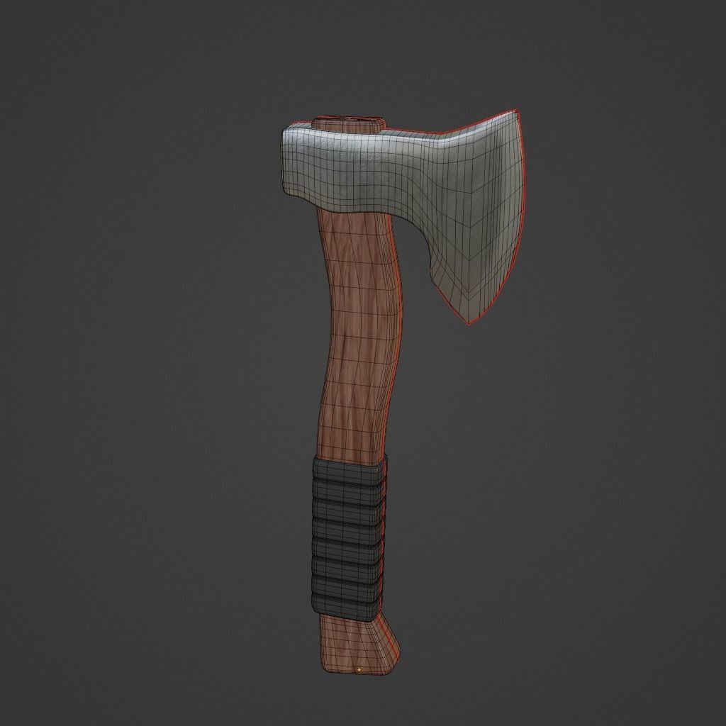 Survival Axe 01 Low-poly 3D model_16