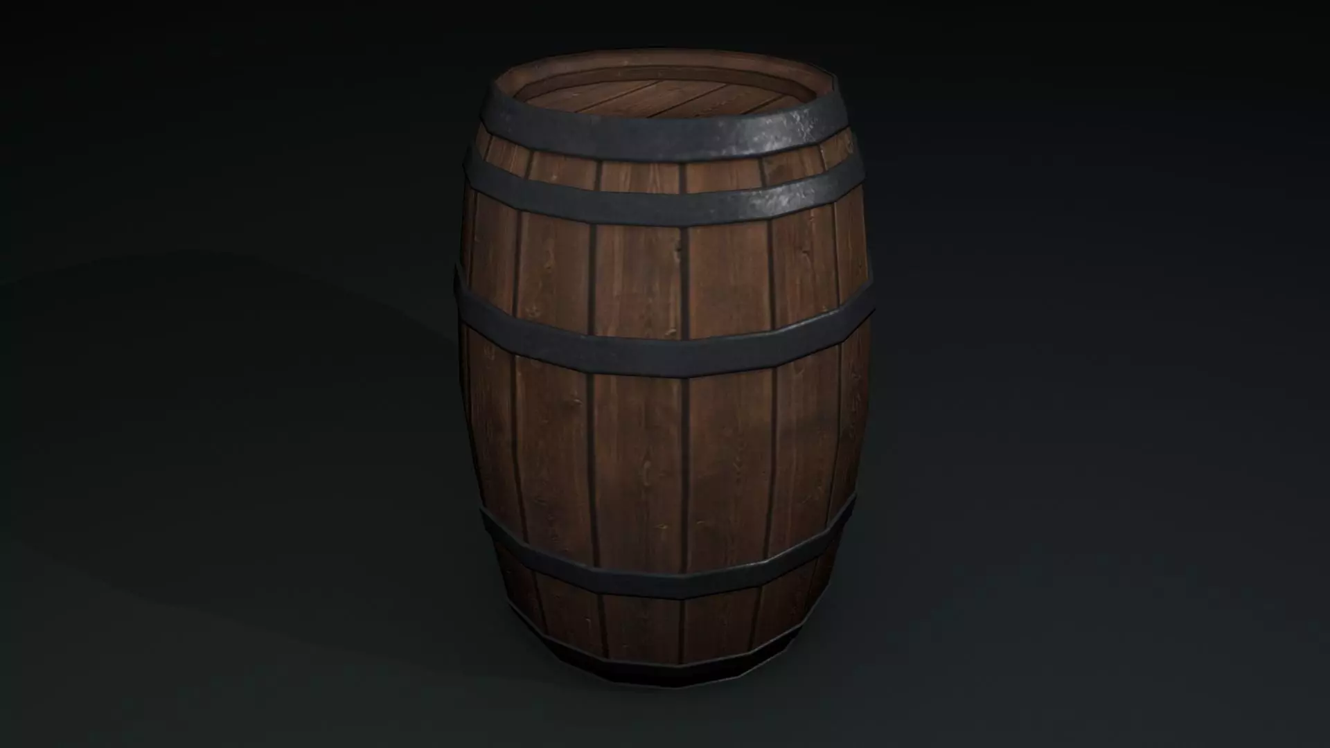 Wooden Barrel Free low-poly 3D model