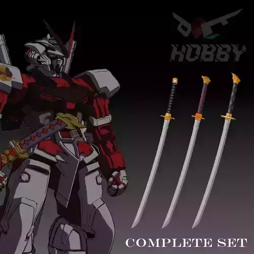 GERBERA STRAIGHT KATANA - COMPLETE SET - FOR COSPLAY AND DISPLAY 3D print model