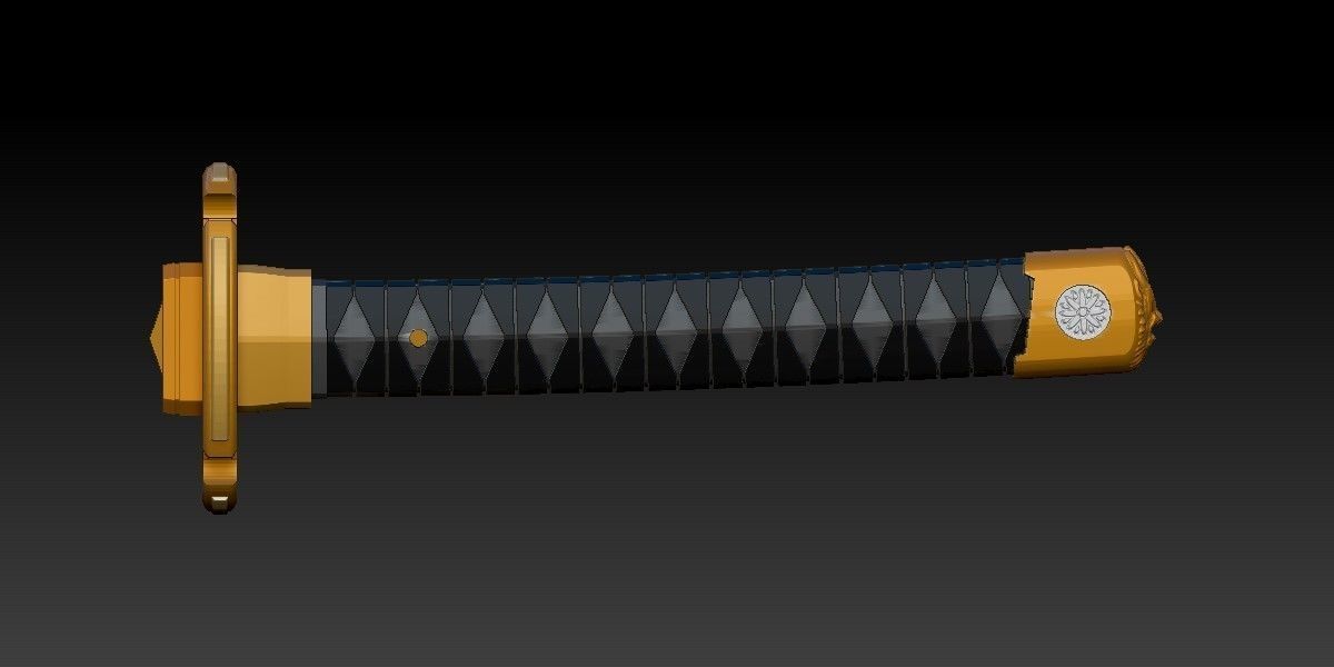 GERBERA STRAIGHT KATANA - COMPLETE SET - FOR COSPLAY AND DISPLAY 3D print model_4