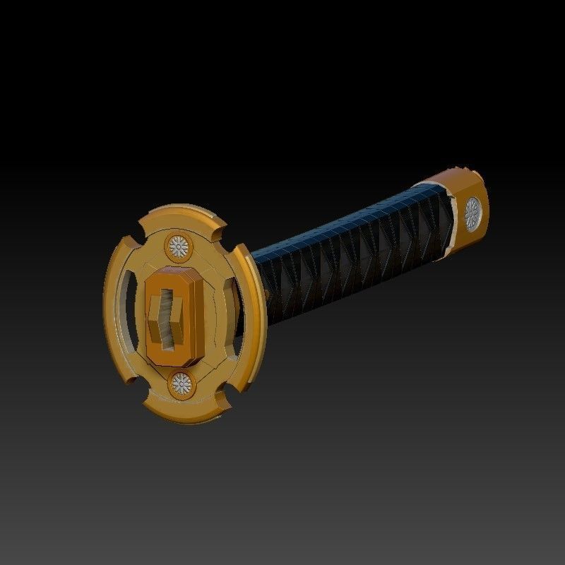 GERBERA STRAIGHT KATANA - COMPLETE SET - FOR COSPLAY AND DISPLAY 3D print model_3