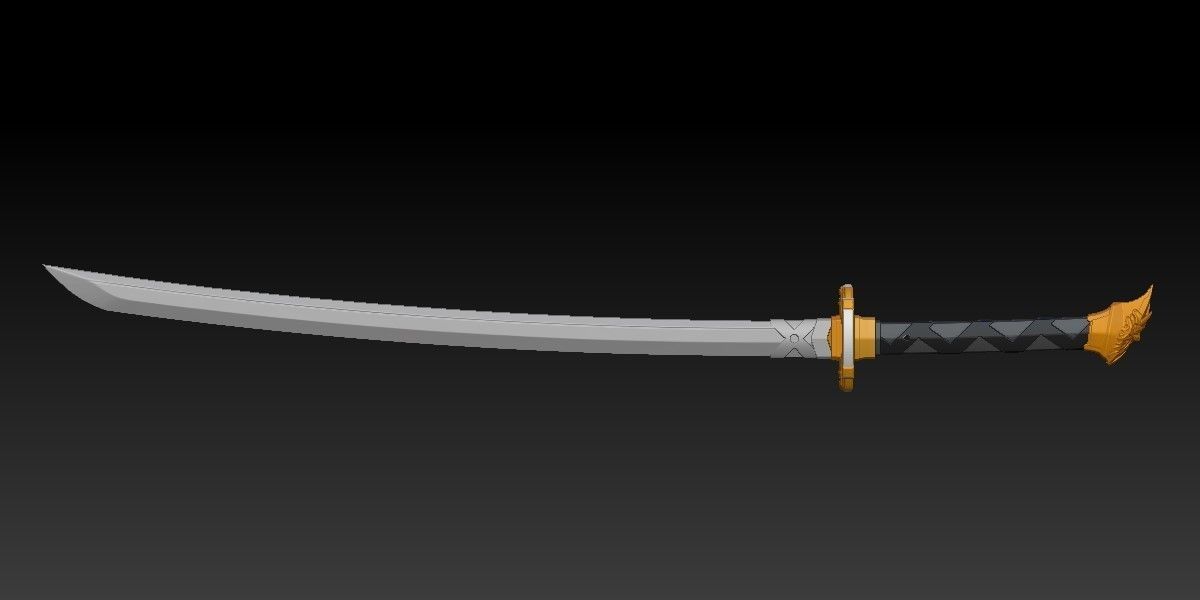 GERBERA STRAIGHT KATANA - KAI VER - FOR COSPLAY AND DISPLAY 3D print model_2