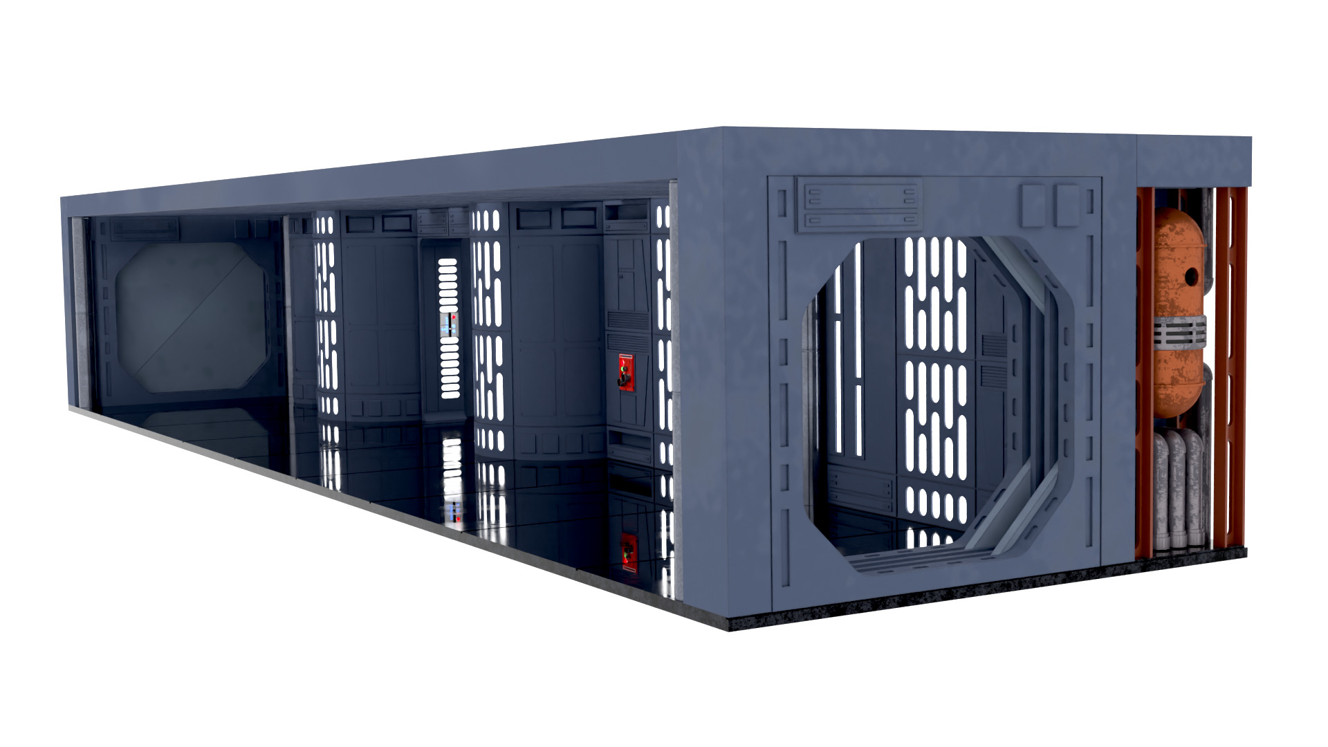 Set 7b - Death Star Hallway 2 1-6 scale Hottoys 3D print model_4