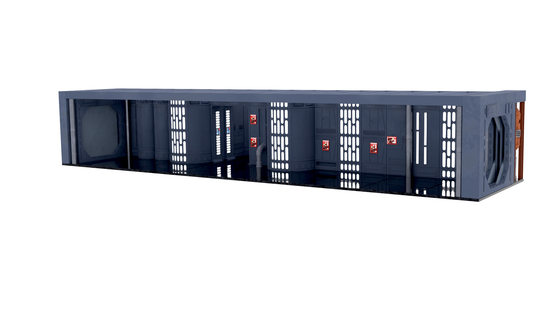 Set 7b - Death Star Hallway 2 1-6 scale Hottoys 3D print model_3