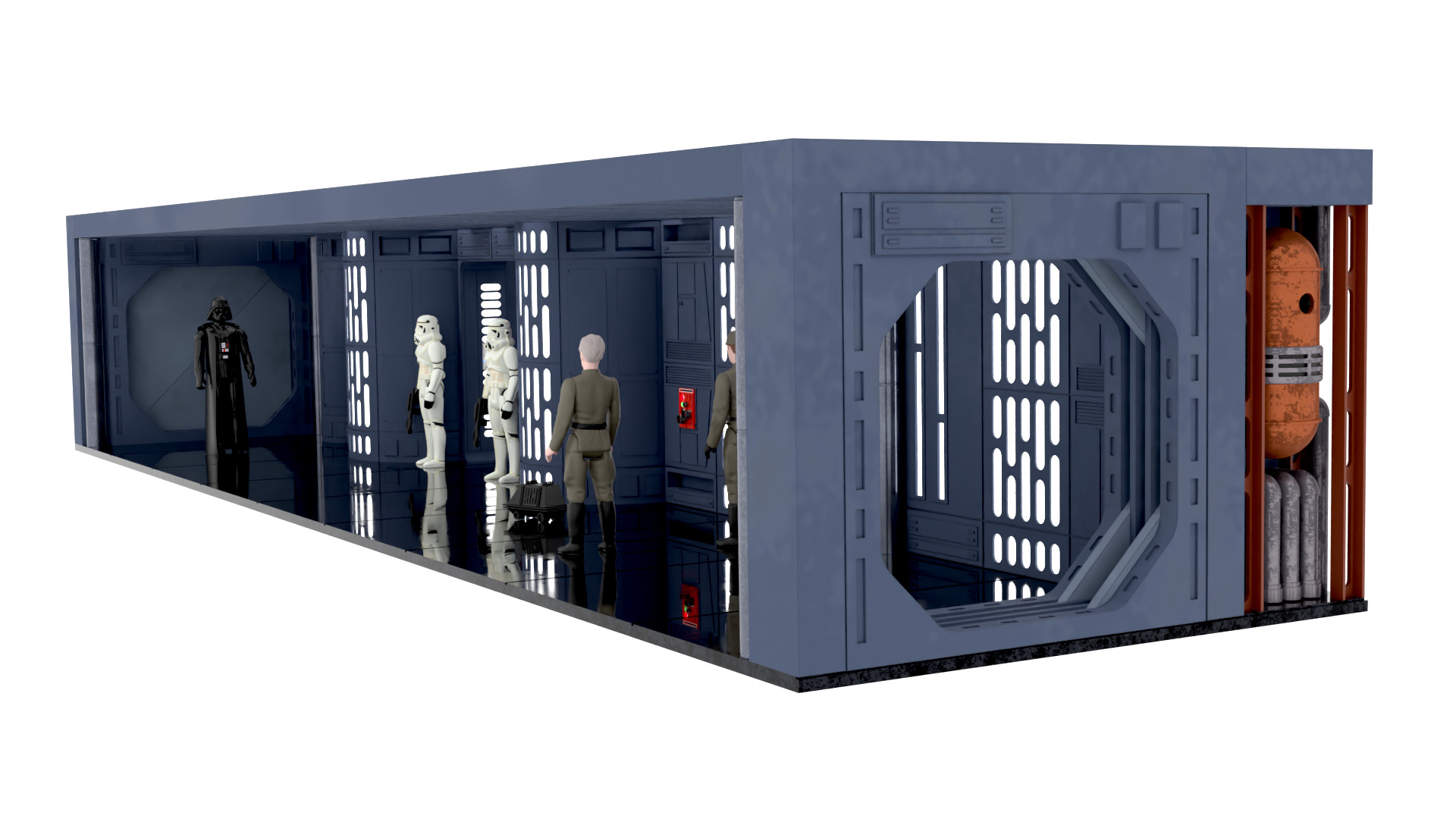 Set 7b - Death Star Hallway 2 1-6 scale Hottoys 3D print model_11