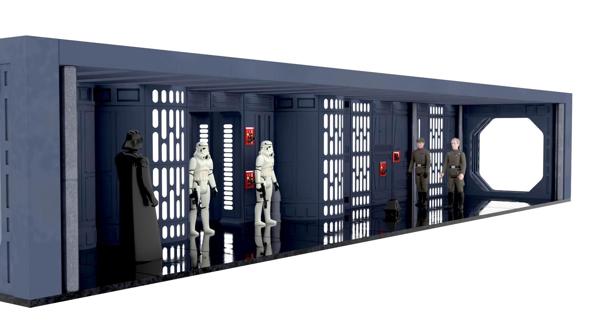 Set 7b - Death Star Hallway 2 1-6 scale Hottoys 3D print model_14