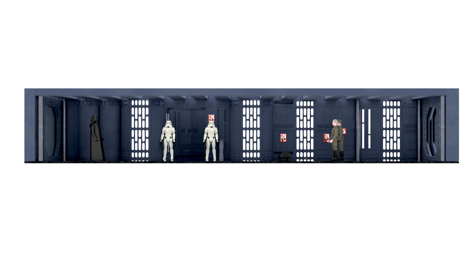 Set 7b - Death Star Hallway 2 1-12 scale Blackseries 3D print model_8