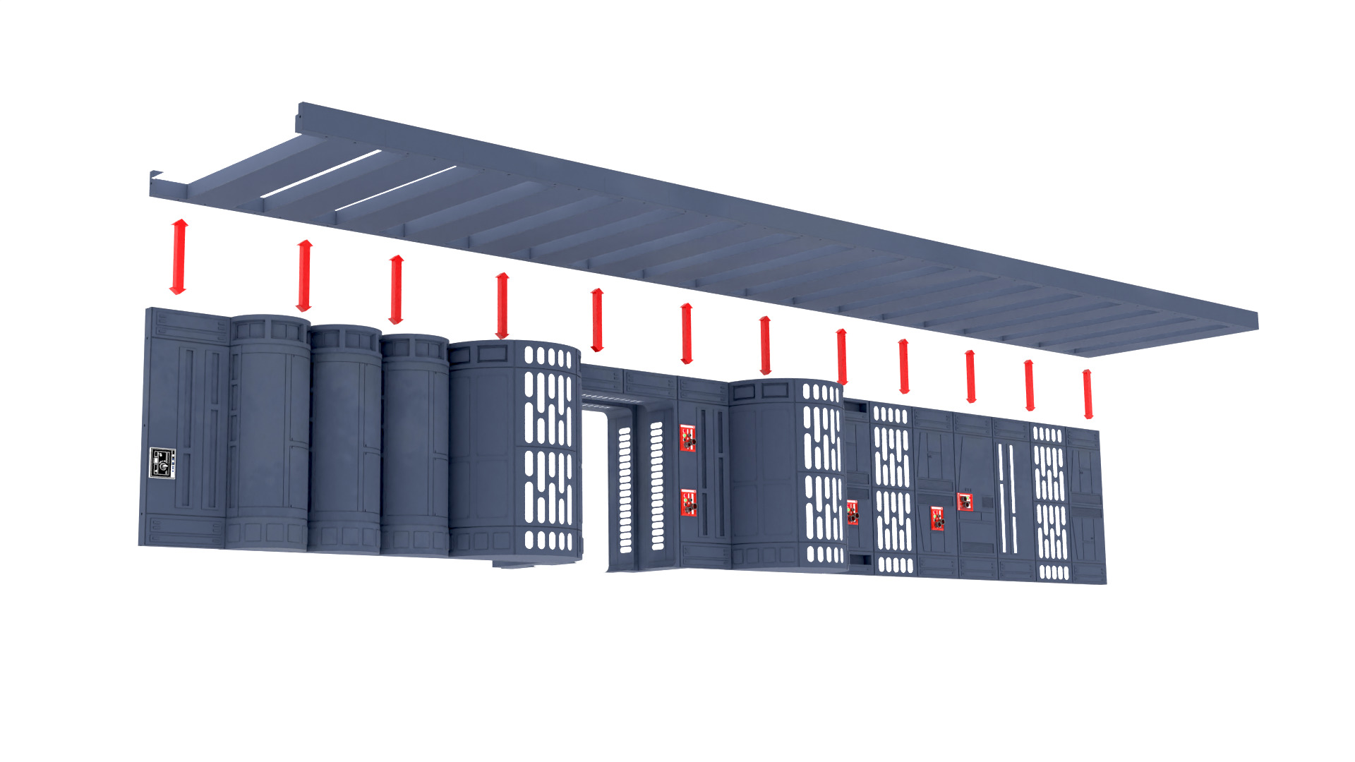 Set 7b - Death Star Hallway 2 1-12 scale Blackseries 3D print model_14
