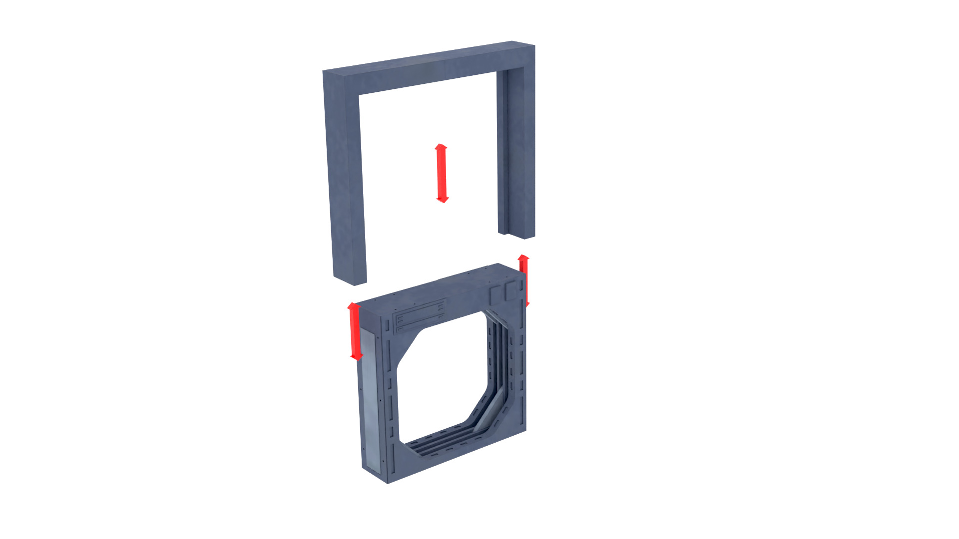 Set 7b - Death Star Hallway 2 1-12 scale Blackseries 3D print model_11