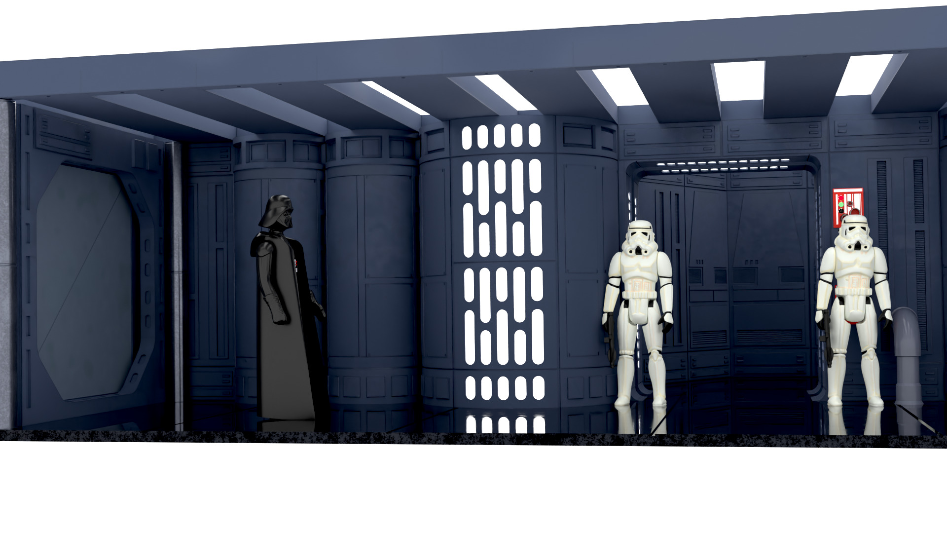 Set 7b - Death Star Hallway 2 1-12 scale Blackseries 3D print model_17