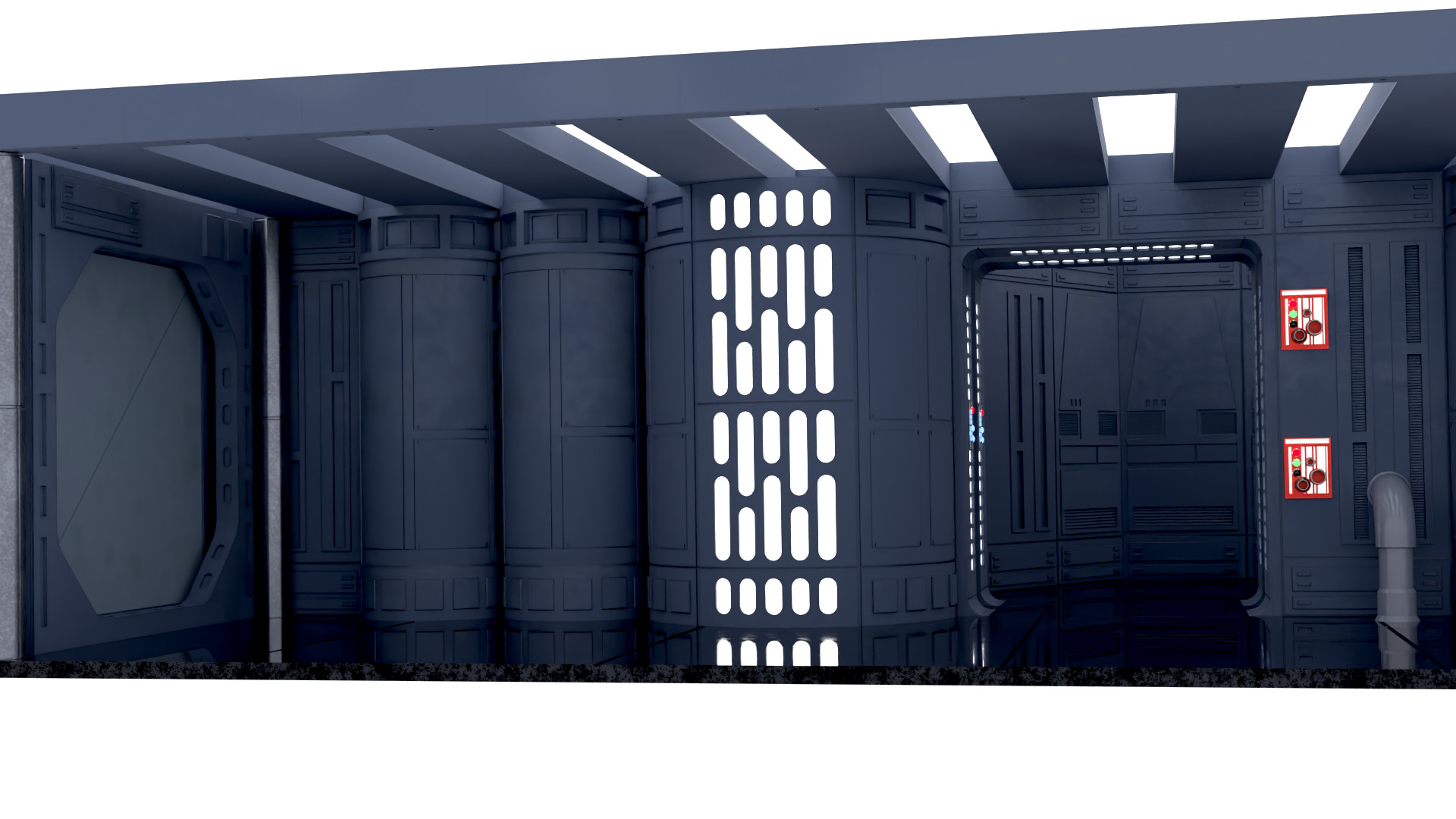 Set 7b - Death Star Hallway 2 1-12 scale Blackseries 3D print model_6
