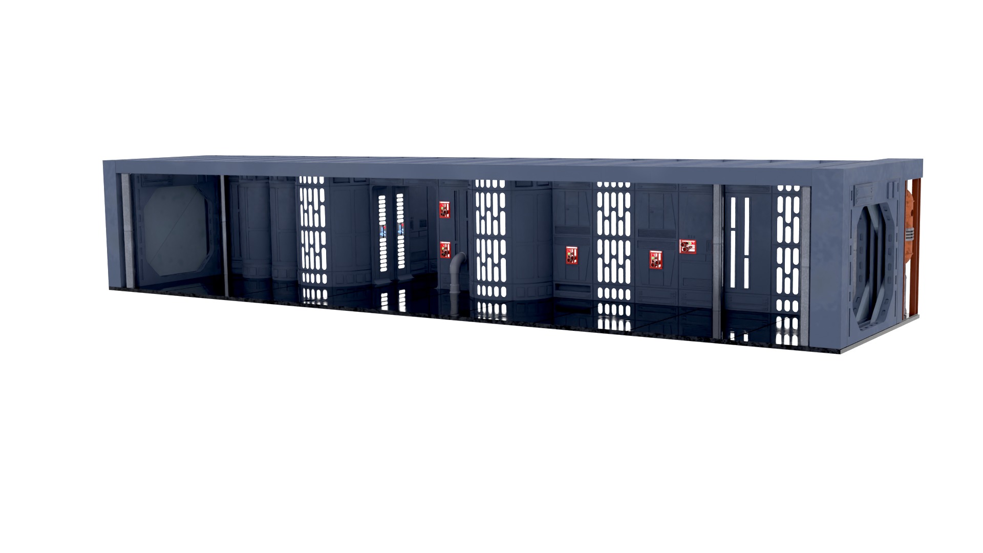 Set 7b - Death Star Hallway 2 1-6 scale Hottoys 3D Model Collection_3