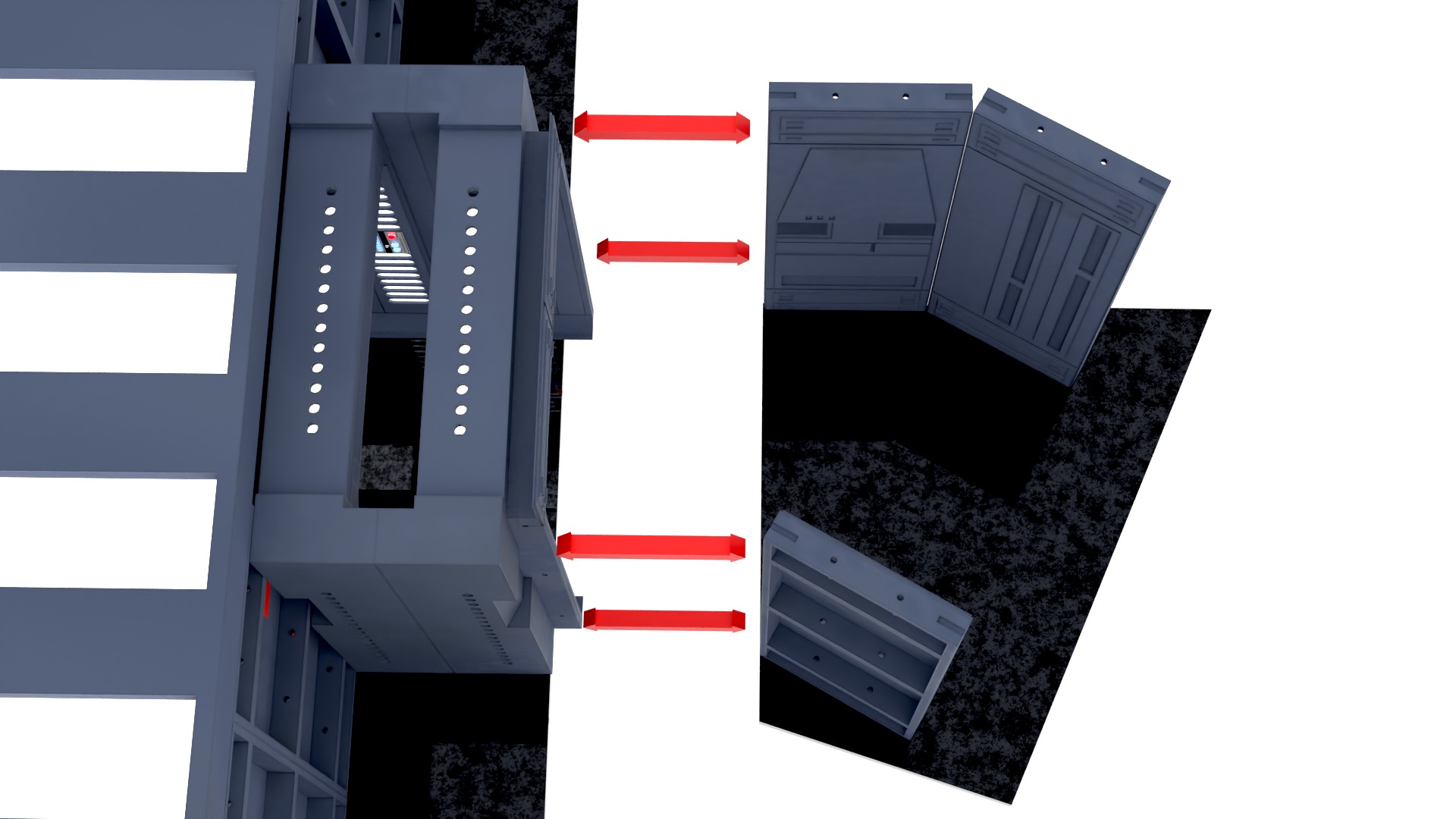 Set 7b - Death Star Hallway 2 1-12 scale Blackseries 3D Model Collection_28