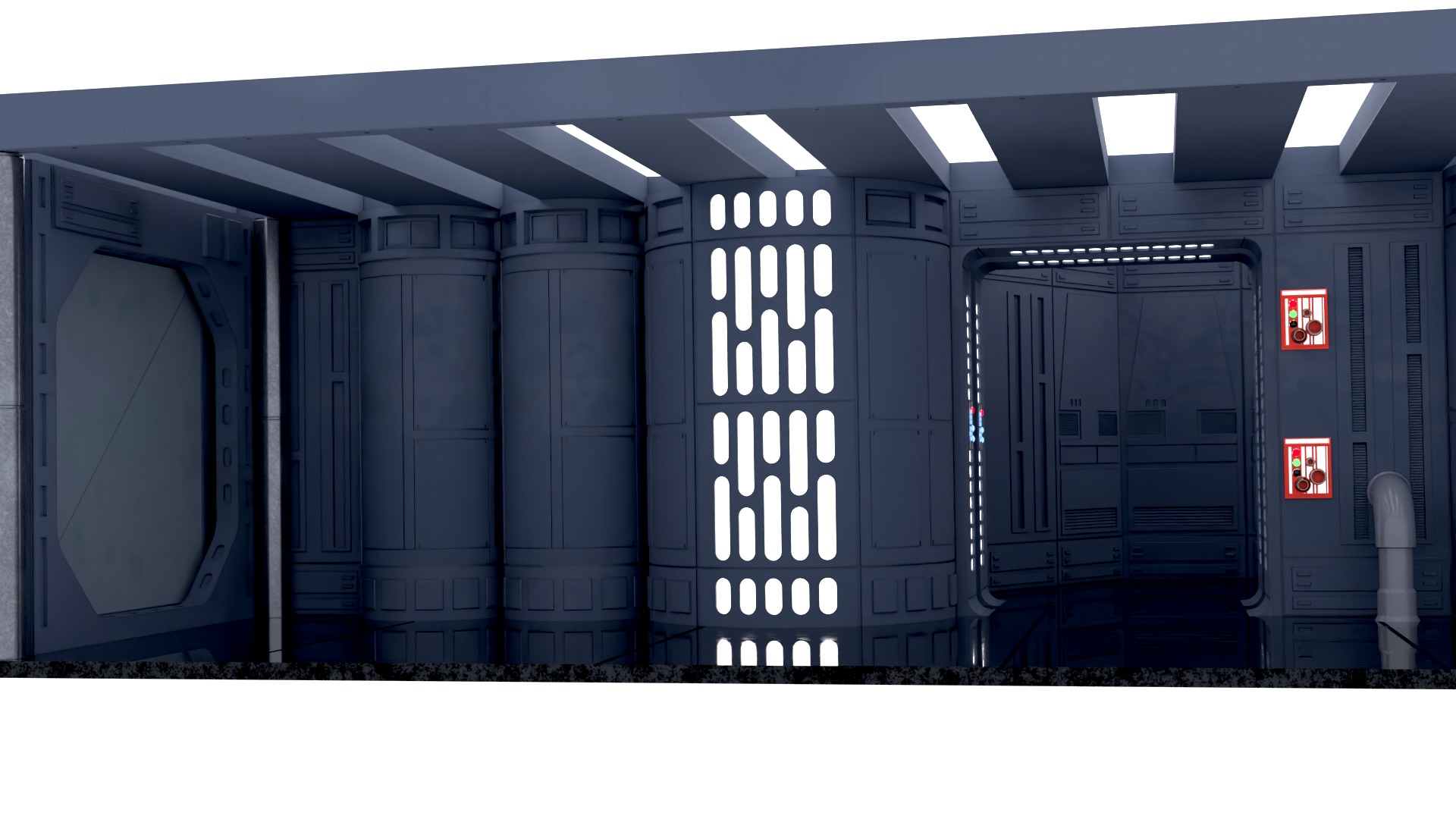 Set 7b - Death Star Hallway 2 1-12 scale Blackseries 3D Model Collection_6