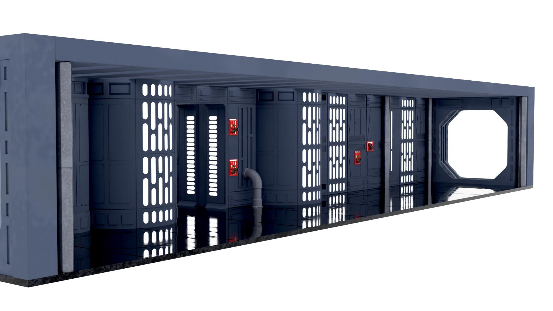 Set 7b - Death Star Hallway 2 1-12 scale Blackseries 3D Model Collection_5