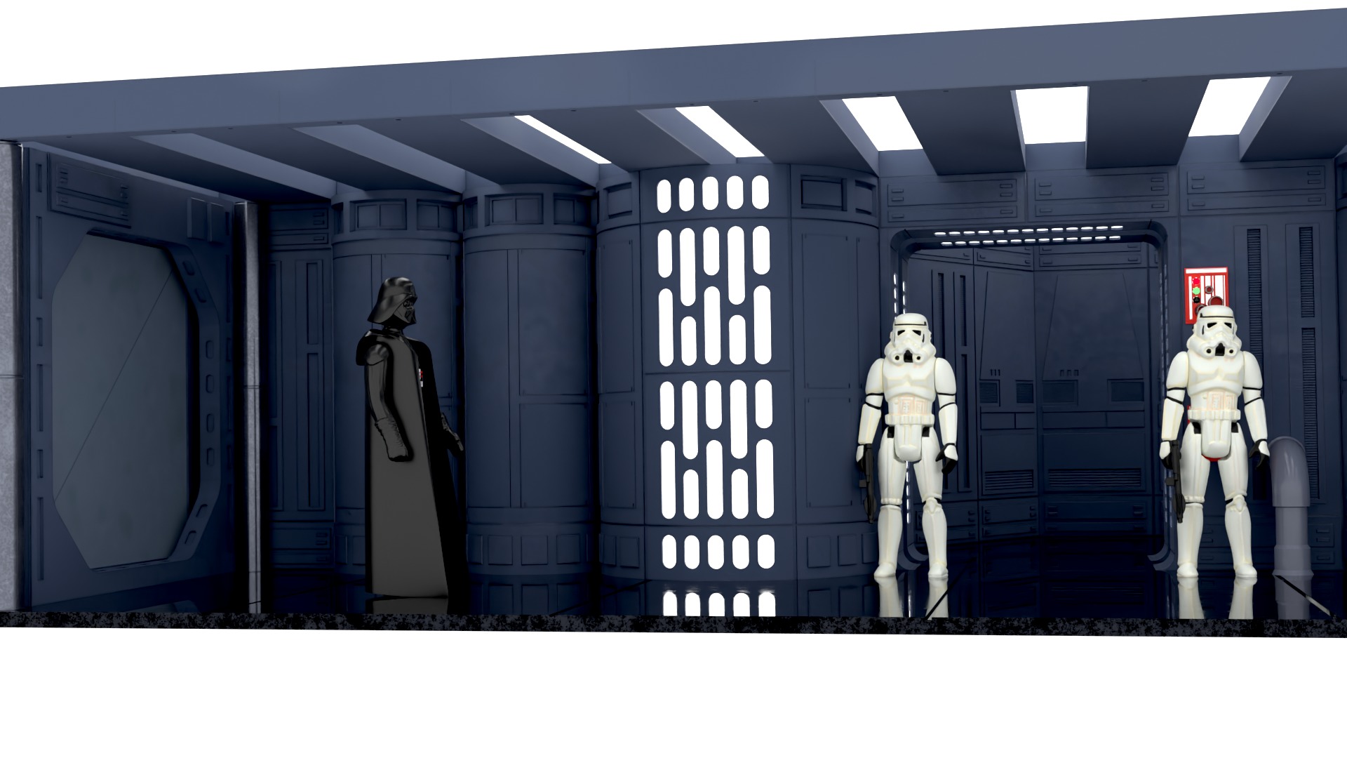 Set 7b - Death Star Hallway 2 1-12 scale Blackseries 3D Model Collection_11