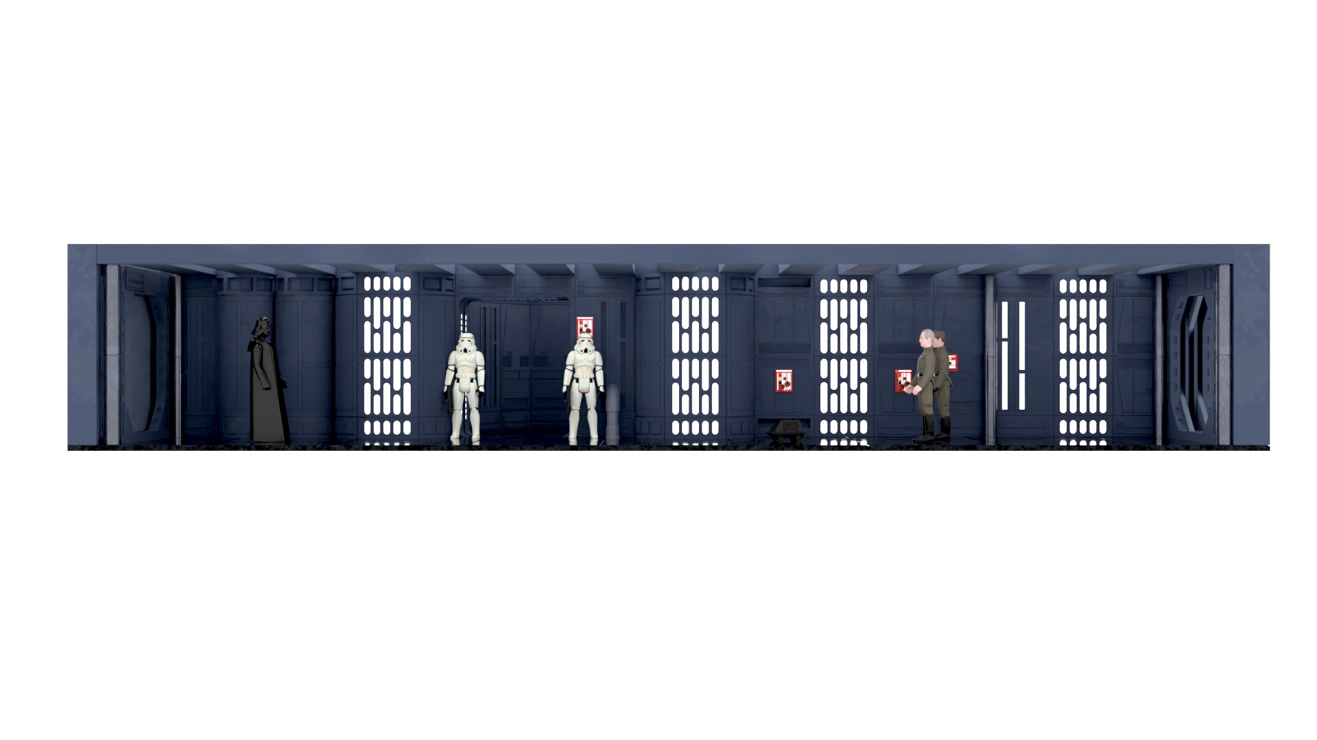 Set 7b - Death Star Hallway 2 1-12 scale Blackseries 3D Model Collection_7