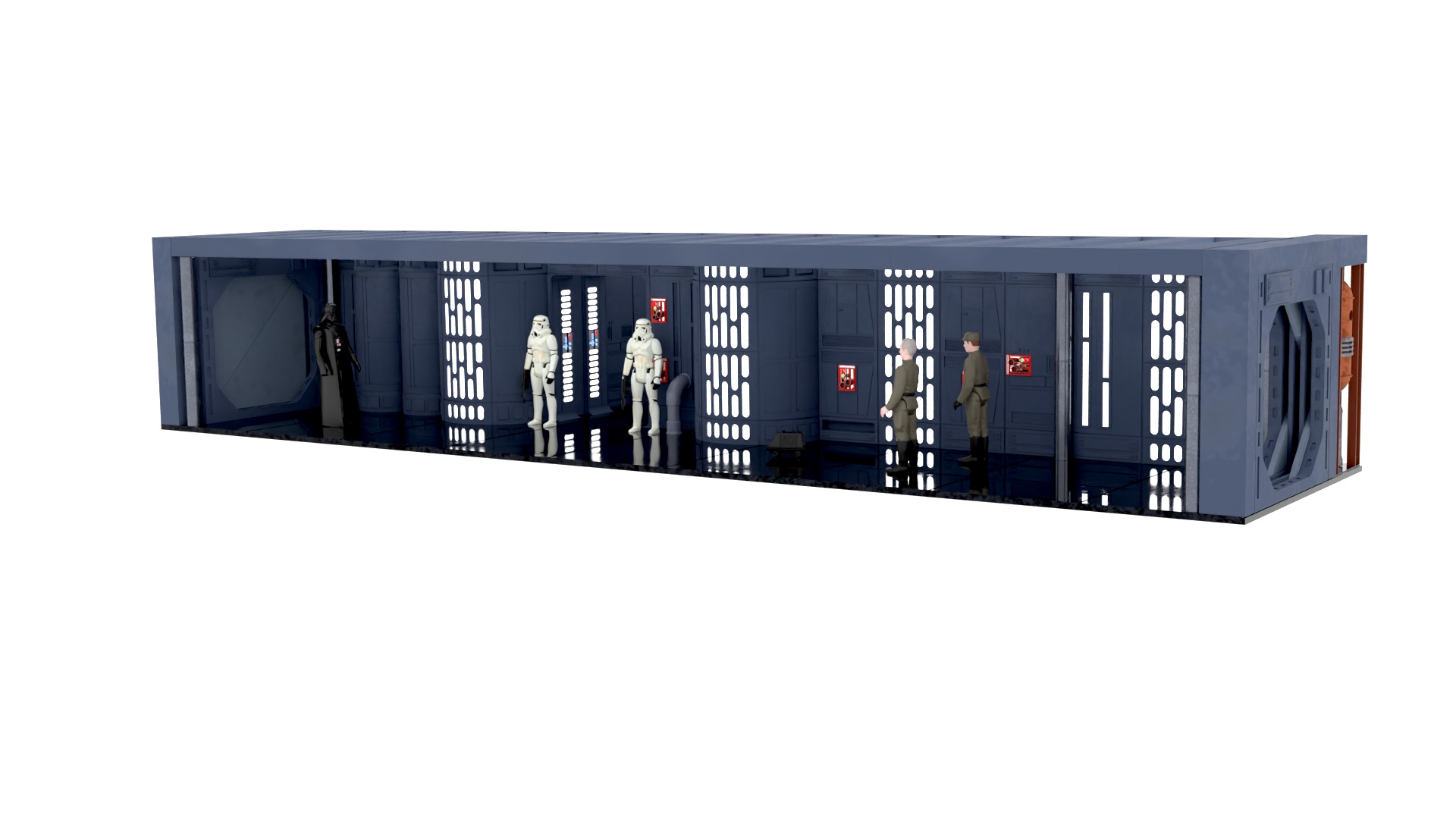 Set 7b - Death Star Hallway 2 1-12 scale Blackseries 3D Model Collection_8