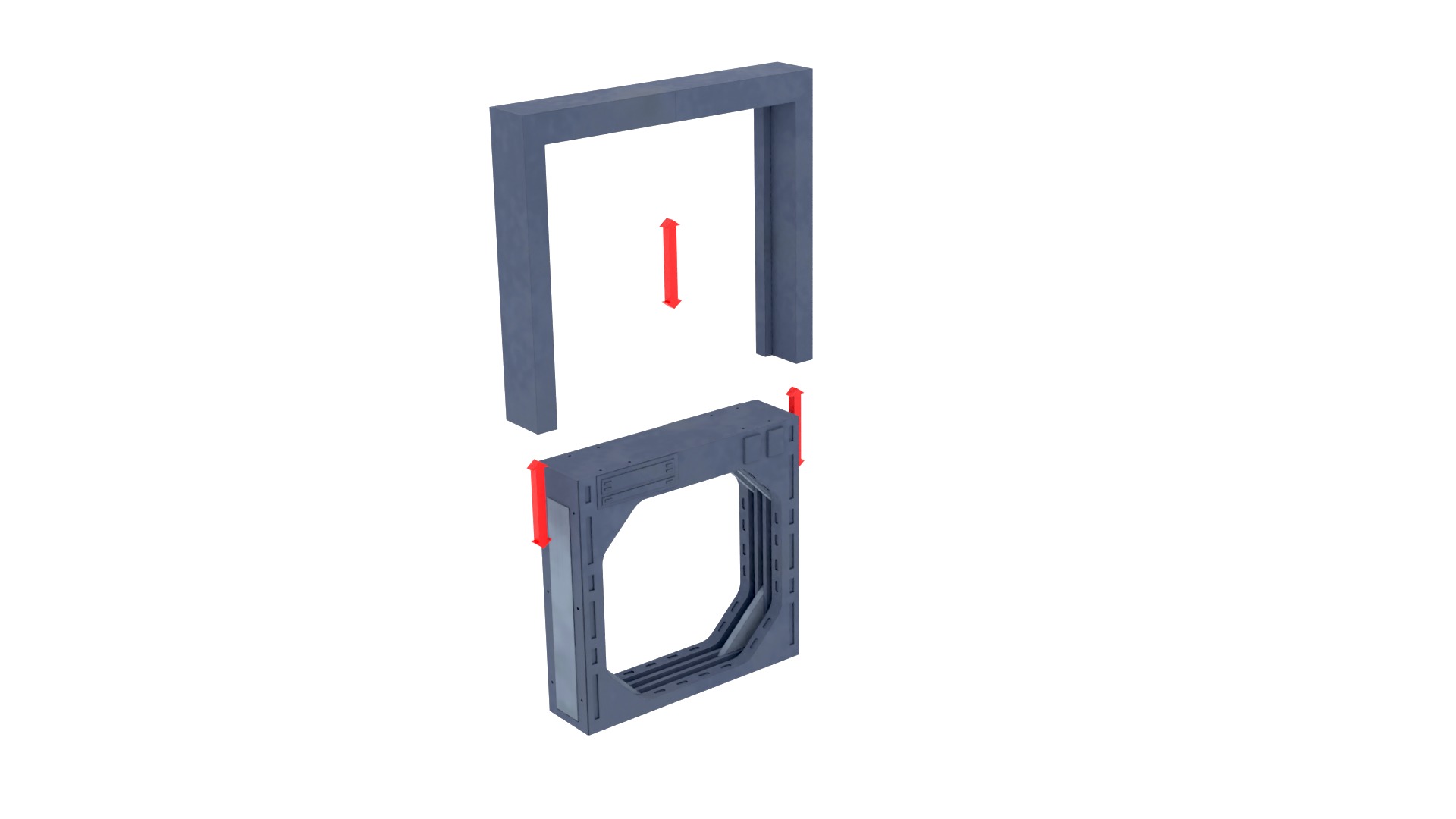 Set 7b - Death Star Hallway 2 1-12 scale Blackseries 3D Model Collection_17