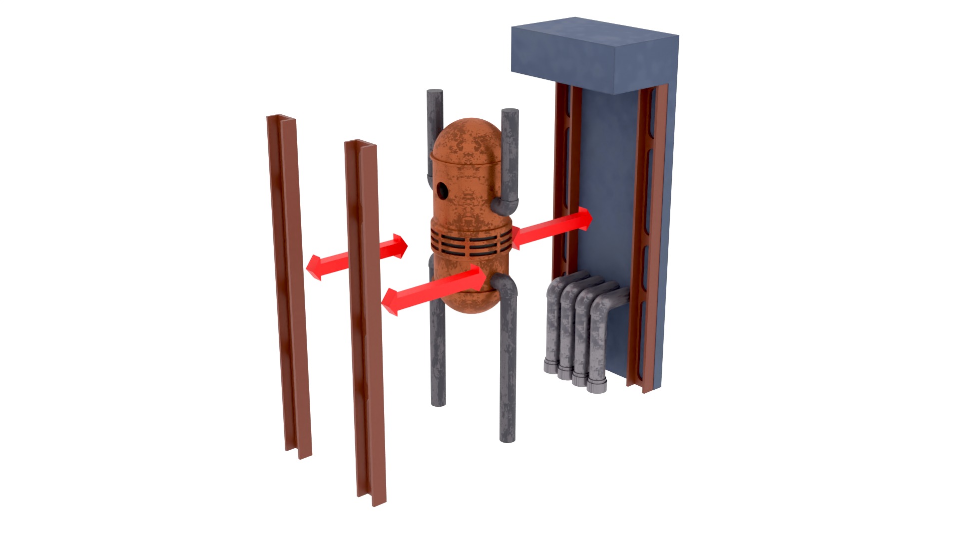 Set 7b - Death Star Hallway 2 1-18 scale Kenner Hasbro 3D Model Collection_23