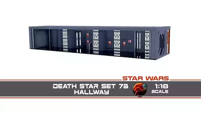 Set 7b - Death Star Hallway 2 1-18 scale Kenner Hasbro 3D Model Collection