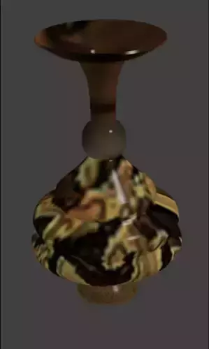 Textured 3D model of a flower pot