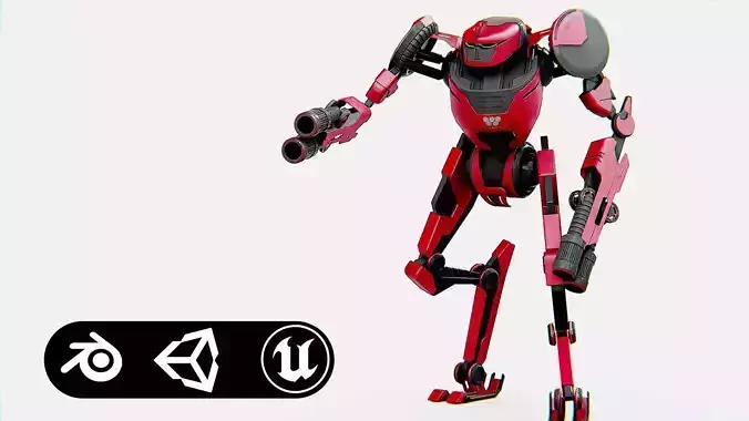 MILITARY DROID ELOSH Rigged for Unreal Engine - Unity - MIXAMO 3D model