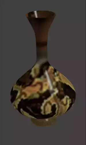Textured 3D model of a flower pot