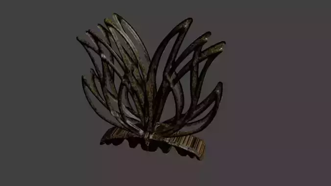 Textured 3D model of a wooden item