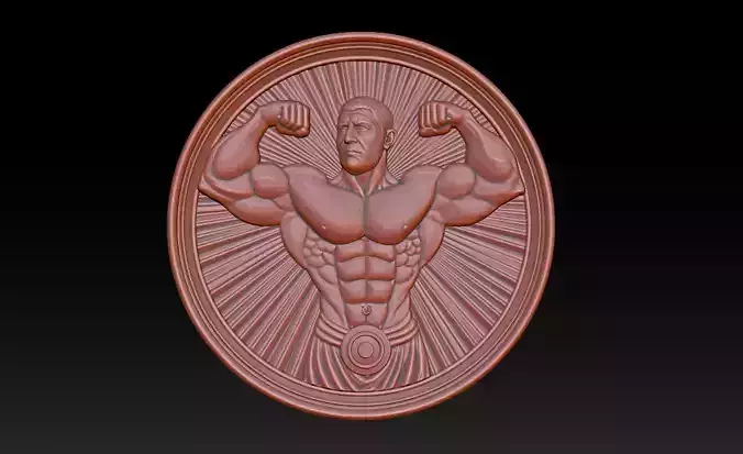 Male Bodybuilder Bas Relief 3D print model