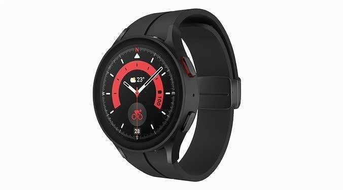 Samsung Galaxy Watch 5 Pro Black Titanium Low-poly 3D model
