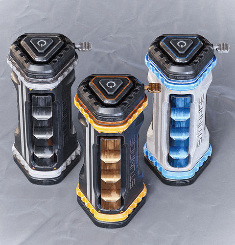 Sci-fi Grenade V6 PBR Low-poly 3D model