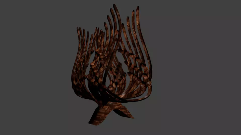 Textured 3D model of a wooden item 3D model_0