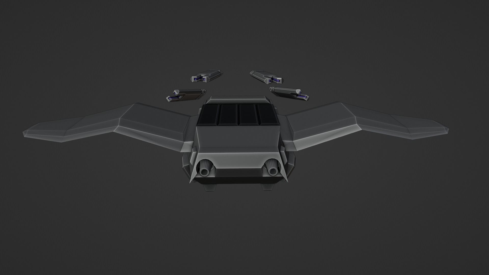 Aerial Robot Low-poly 3D model_9