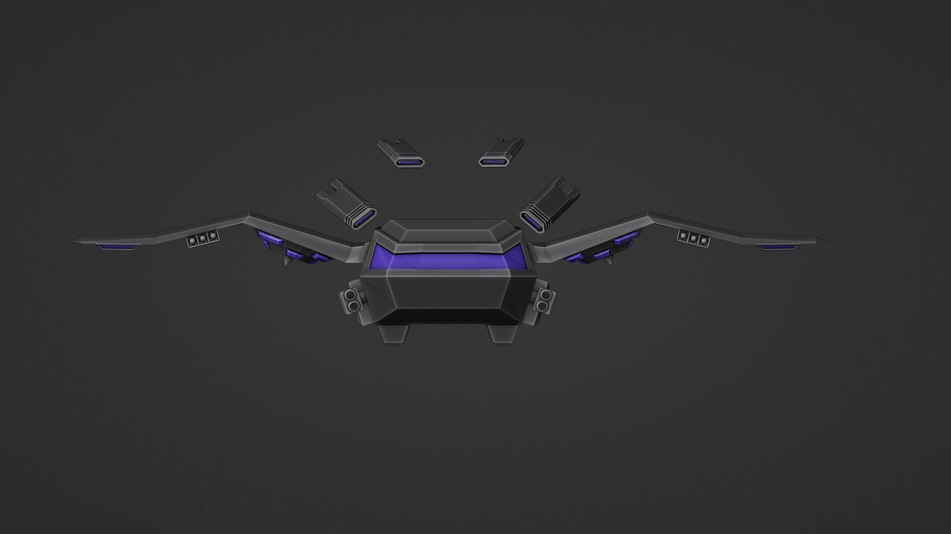 Aerial Robot Low-poly 3D model_7