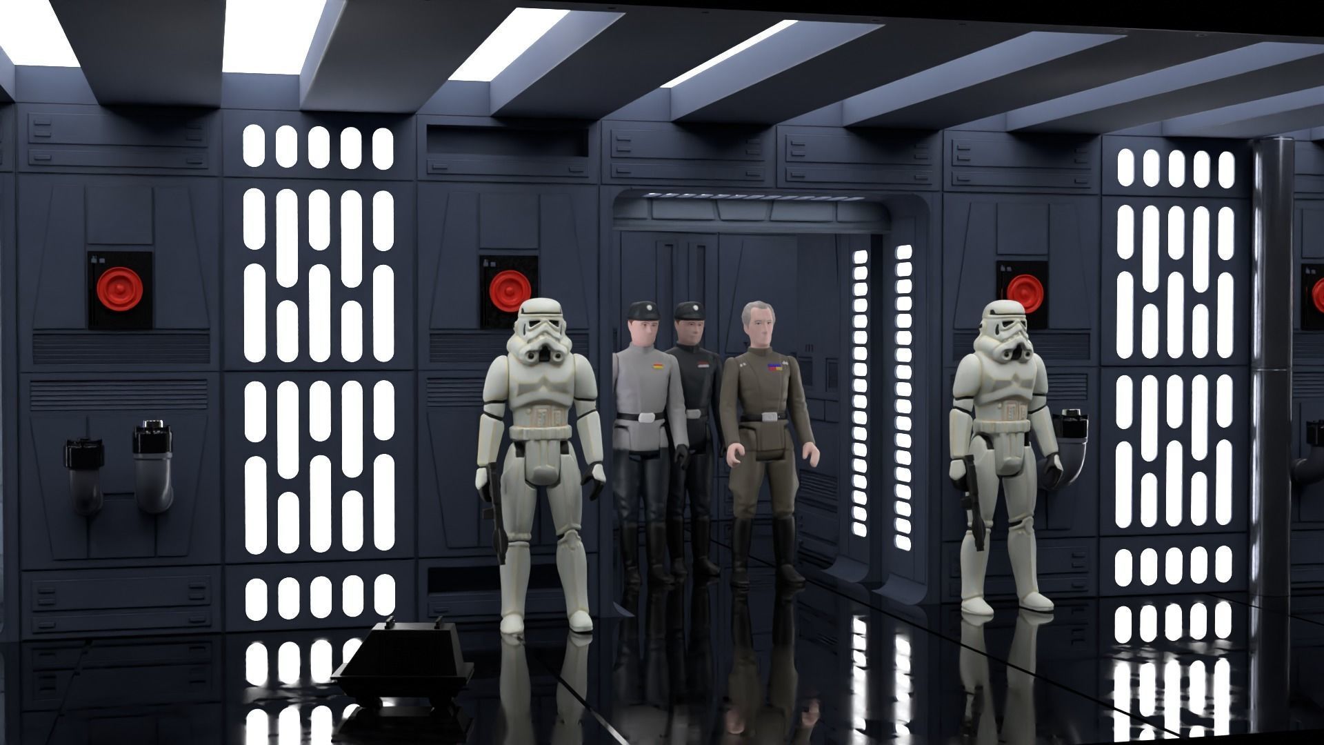 Set 7 - Death Star Hallway 1-6 scale Hottoys 3D Model Collection_23